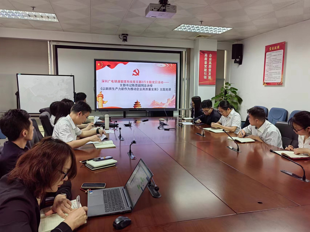 “深入學(xué)習(xí)貫徹兩會精神，深悟細研新質(zhì)生產(chǎn)力” ——廣電銀通黨總支下屬各黨支部開展專題黨課活動